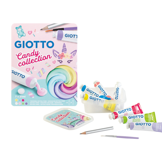 Слика на Бои, Темперни, Сет 1/7, 21мл., Giotto, Candy Collection, 000302100, Пастел микс