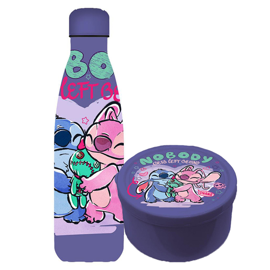 Слика на Кутија за ужина , ШишеВода, 130+500мл, Stitch, Diakakis, Must, 565925, Виолетова