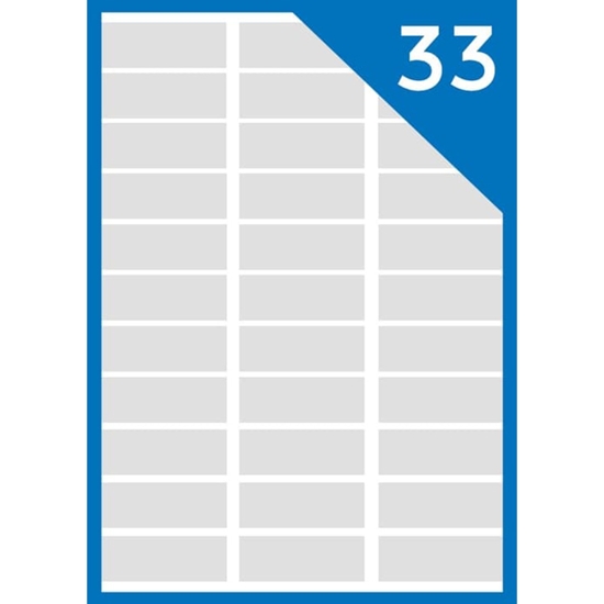 Слика на Етикети, А4, Кеса 1/100, 70.0*25.4, 033 на страна, Intercomo 033-1, Бела