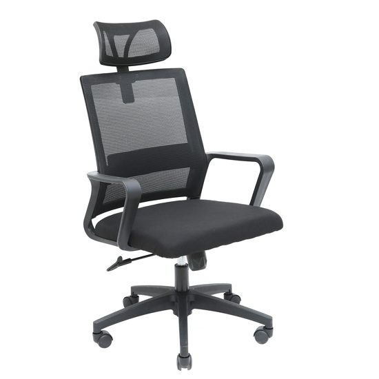Слика на Стол,Менаџерски,Прилагодлива висина, Штоф,Мрежа наслон, Ал.звезда, OC-8330, Црна
