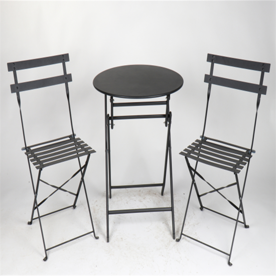 Слика на Маса со две столици, Метални, сет 1/3, MC-010, MT-001 Table, Црна 